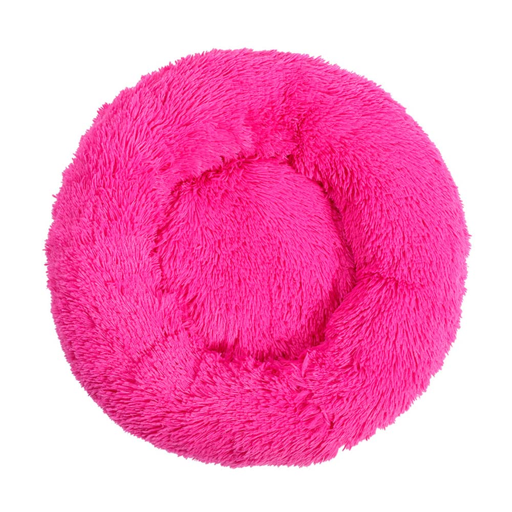 Lukery Dog Cat Donut Bed, Fluffy Plush Puppy Kitten Cuddler Round Bed, Warm and Soft Pet Cosy Anti Anxiety Beds for Small/Medium/Large Dogs (50CM,Rose) โ image 1