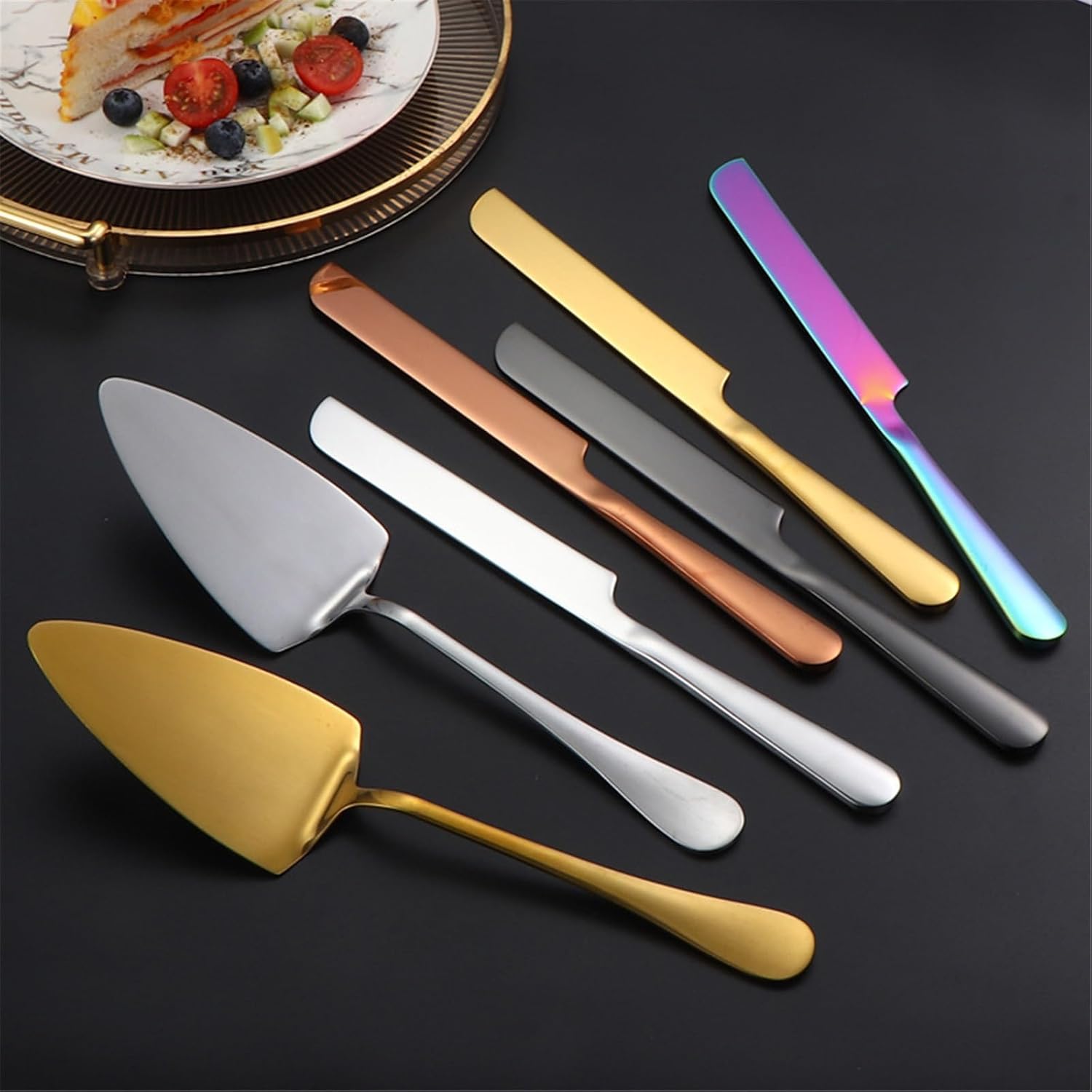 Share Desserts Pizza Server Birthday Wedding Holiday Bakery Tools, Deco Pastry Cake Stainless Steel Pick Up Lasagne Biscuits Pie Server(8pcs,Rose gold-large)
