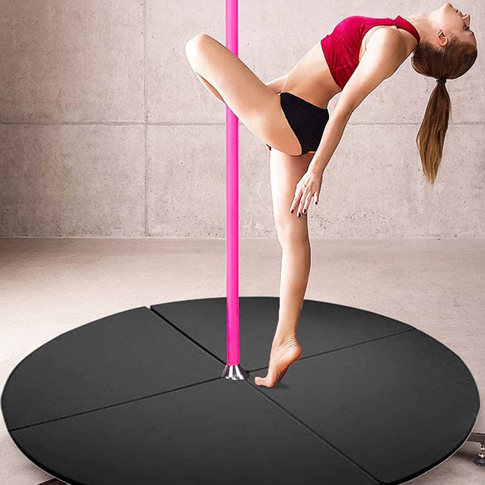 Zionstyle Folding Portable Pole Dance Crash Pad - Suitable for Beginners Fitness Gymnastics Striptease Safety Mat, Black, 3cm Thick