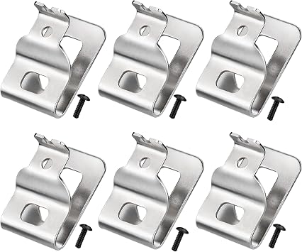 6pcs Stainless Steel Belt Clips for Dewalt 20V Power Tools, Compatible with N268241, DCD980, DCD985, DCD980L2, DCD985L2,Includes Screws and Drill Tool Hooks