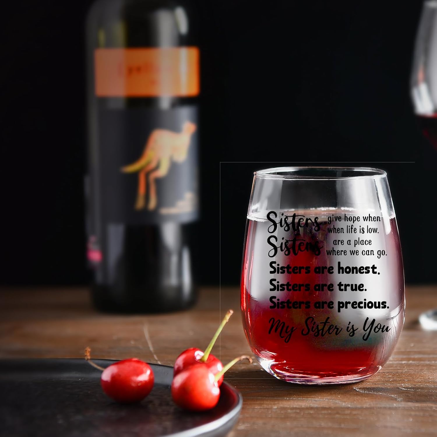 Sisters Gifts from Sister, Brother - Sister Christmas Gift, Mother's Day Gift Ideas, Birthday Valentines Day Gifts for Sisters,15oz Wine Glass - Image 5