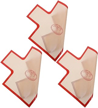 3pcs Red Silicone Baking Mat Heat Resistant for Toast Baking