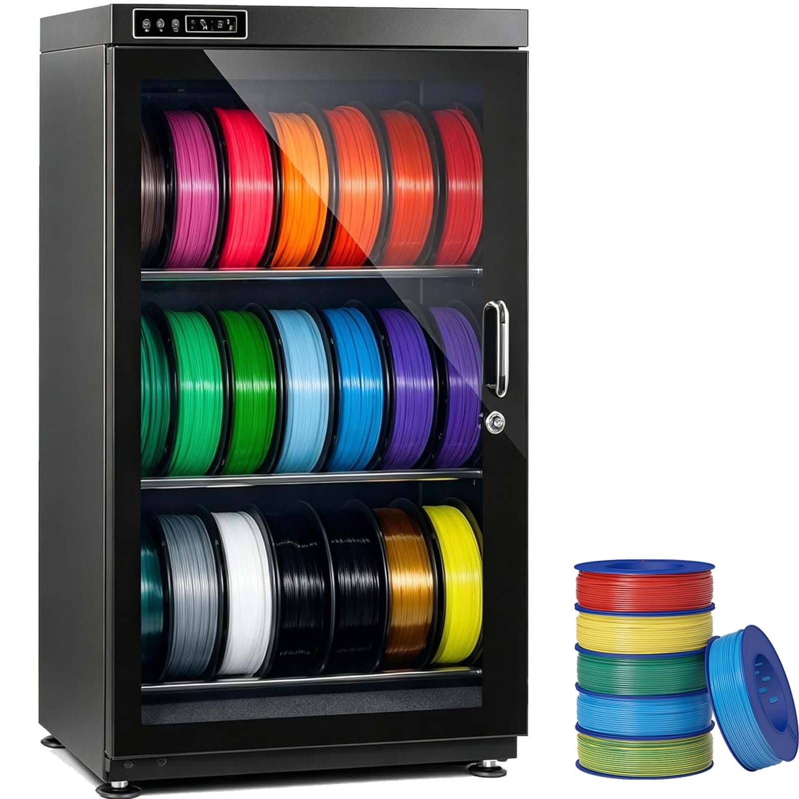 Professioneller Trockenschrank für Verbrauchsmaterial, elektronisch 15-60% | Großes Fassungsvermögen, für 3D-Druckfilamente, robuste Stahlbauweise(115L)