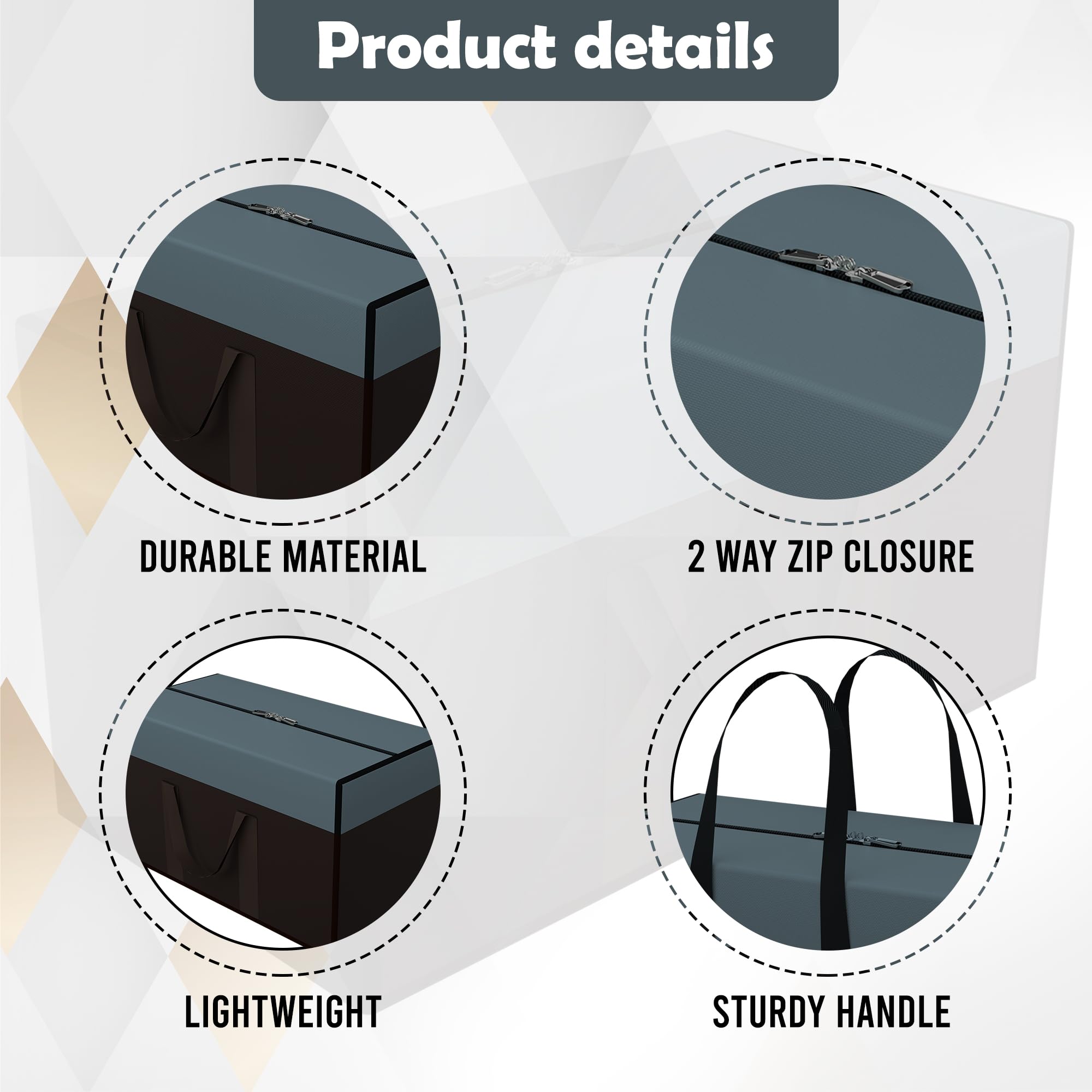 Kuber Industries 4 Stück Aufbewahrungsbeutel | Kleiderschrank-Organizer | Faltbare Stofftasche mit Reißverschluss | Schrank Organizer | Wasserdichte Bettwäsche Tasche | Mittel