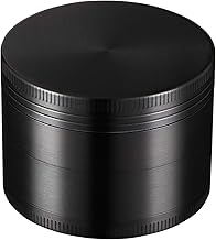 LIHAO Grinder Crusher 4-Teiliges Set Mühle Zinklegierung mit Pollen Scraper für Spice Kräuter Gewürze Herb (Mini 5 x 3,5 cm, Schwarz)