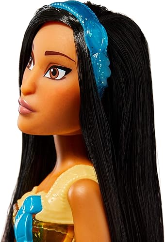 Miniatura 8 de Disney Princess Royal Shimmer Pocahontas - Muñeca de moda con falda y accesorios, juguete para niños a partir de 3 años