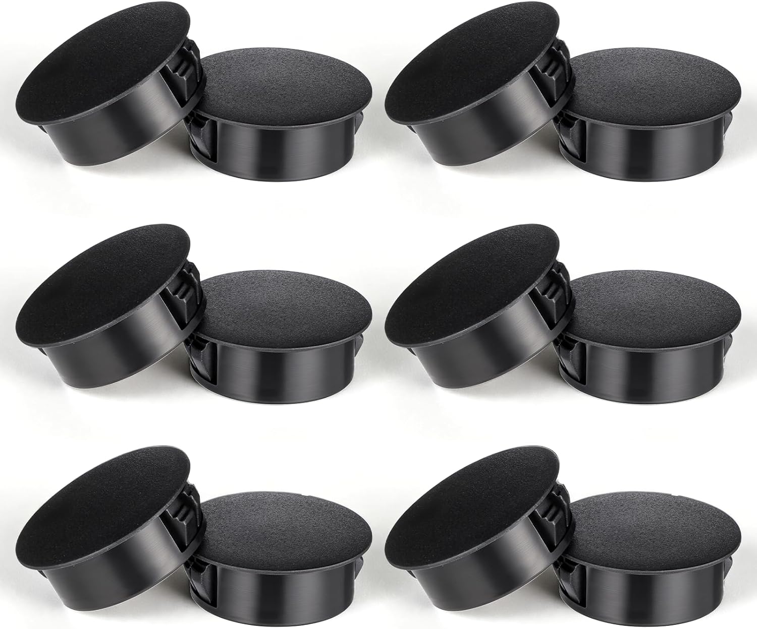 25mm/1" Black Hole Plugs,12PCS Plastic Flush Type Panel Plugs Fastener Cover Cabinet Hole Plug Round Drill Screw Holes Covers Plastic Plug for Kitchen Cabinet Furniture Insert End Caps Holes