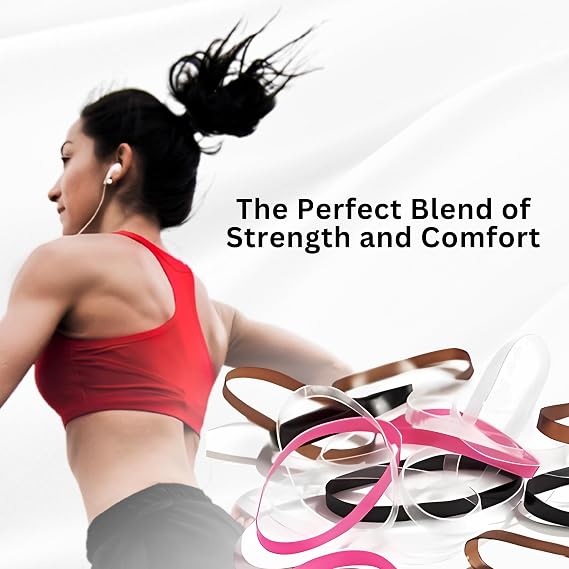 Blax Brown Hair Elastics - Snag-Free Seamless Hair Ties, No-Damage Hair Rubber Bands, 4mm 8 Count (Pack of 2)