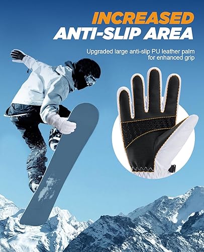 Miniatura 3 de TANSTC Winter Gloves Men Women Waterproof Touchscreen Ski Gloves, 3M Thinsulate Thermal Snow Gloves with Windproof Cuff, Cold Weather Gloves for
