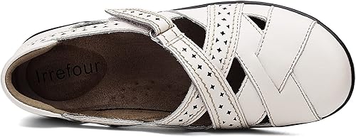 Miniatura 8 de Irrefour Mocasines clásicos de cuero genuino para mujer, estilo casual, sin cordones, a la moda, con puntera cerrada, sandalias planas cómodas