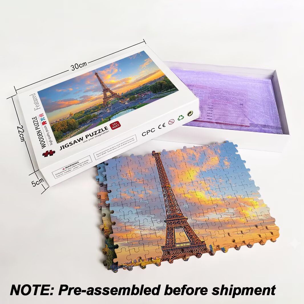 Puzzle 1000 Pezzi, Puzzle Parigi per Adulti, 70x50cm, Compact Box -4488