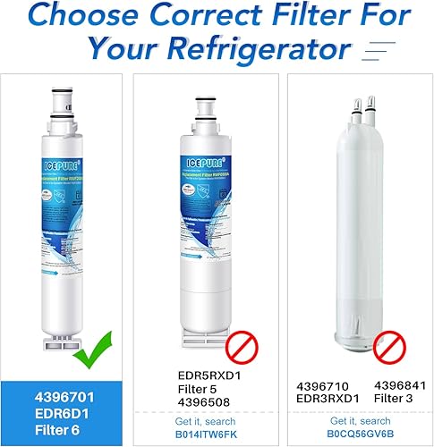 Miniatura 2 de ICEPURE 4396701 Repuesto para Kenmore 9915, 469915, Whirlpool EDR6D1, WF293, RWF2000A, LC200V, SGF-W10, L200V, RWF1021, Filter 6, WFL200, 4396702,