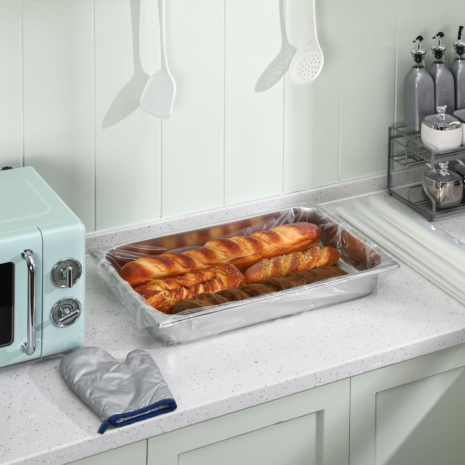 Aliceset 50 Pcs Electric Roaster Liners 34 Inch W x 18 Inch l Disposable Pan Liners Cooking Bags for 16, 18, 22 Quart Roasters Microwave Slow Cooker Steamer Oven - Image 6