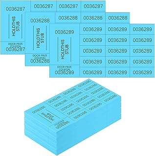 Kosiz 504 Sheets 15 Bid Raffle Ticket with Different Numbers Per Sheet Chinese Auction Tickets for Events Church Basket Auction Silent (Lake Blue)