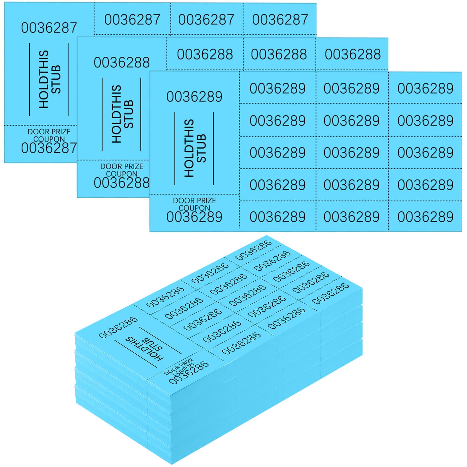 Kosiz 15 Bid 504 Raffle Ticket Sheets Chinese Auction Tickets, Lake Blue