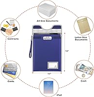 Vista 6 de Bolsa de documentos ignífuga con cerradura (5200℉), soporte para documentos de viaje de 15 x 11 pulgadas, bolsa ignífuga con cremallera para objetos