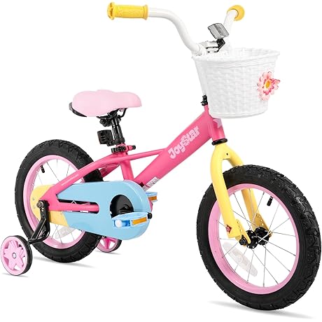 JOYSTAR 14in Bike with Training Wheels for 2-7 Years Girls