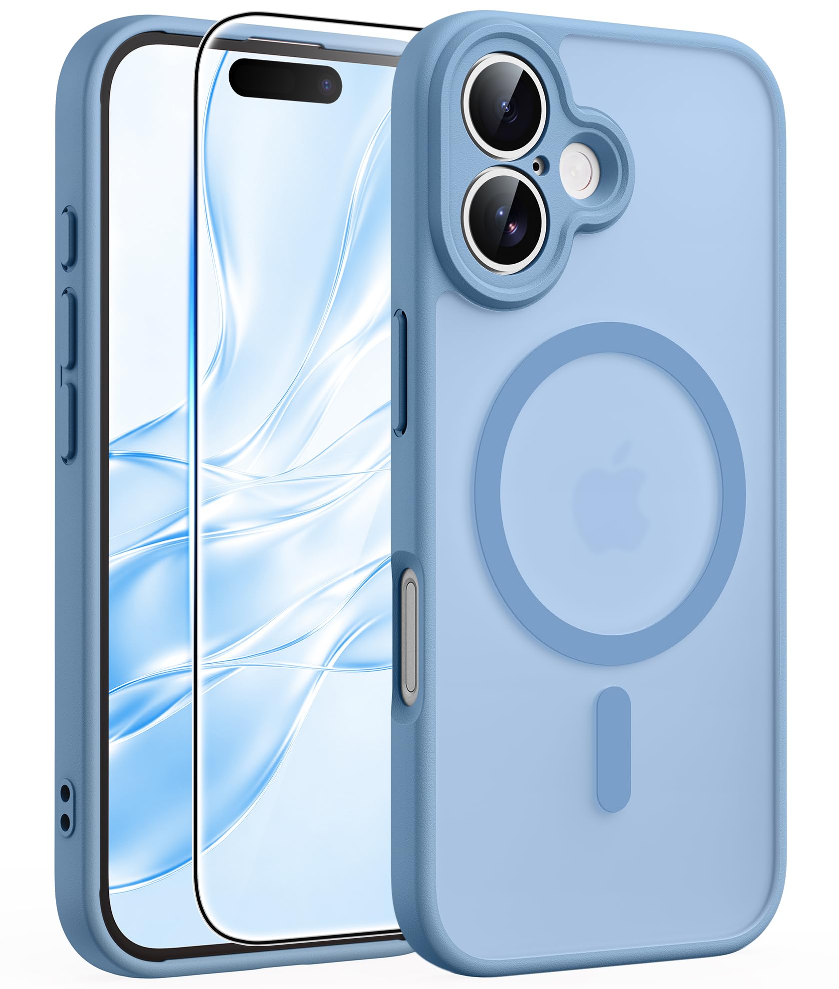 FNTCASE for iPhone 16 Plus Case Light Blue: Compatible with MagSafe