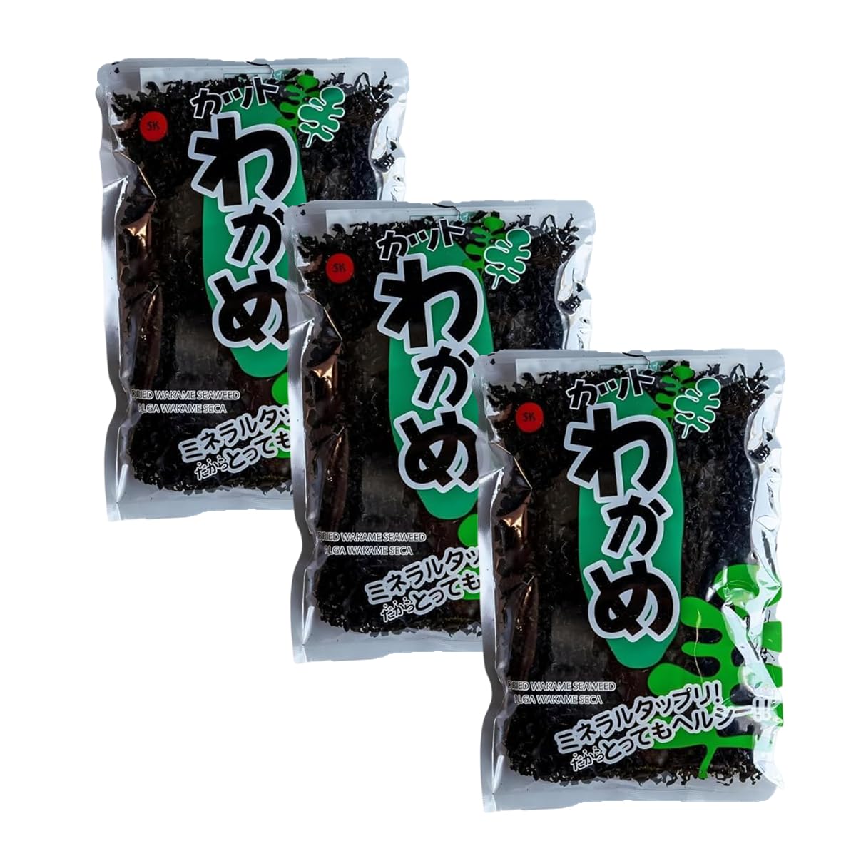 YIJIA | Sushi King Pack 3 x 100 gr Algas Wakame Deshidratadas para sopa de miso, el ramen o el sukiyaki - Sin gluten & Halal