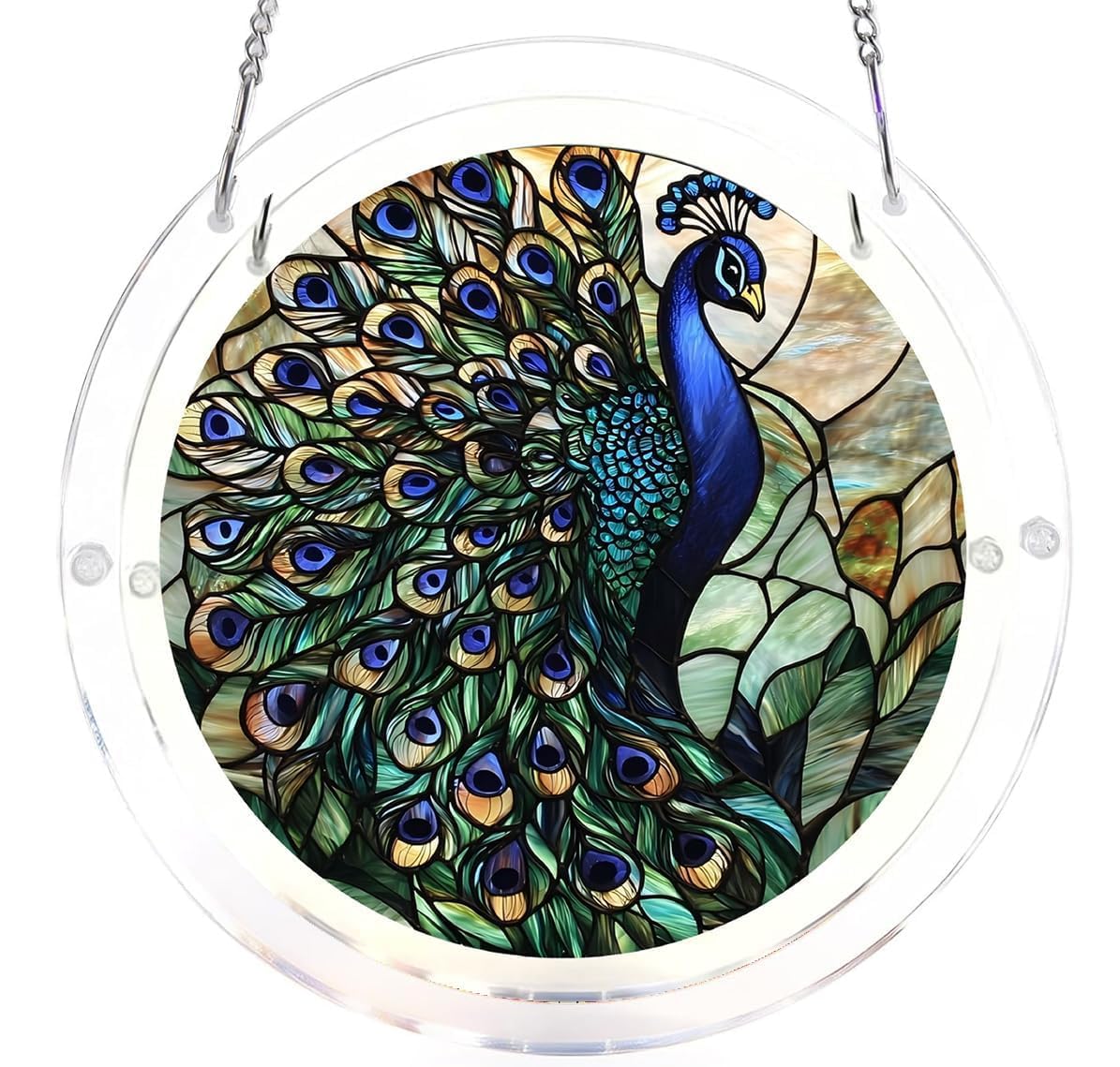 Peacock Acrylic Jigsaw Puzzles Suncatcher, 7.4 Inch Window Hanging Suncatcher Acrylic Puzzle, DIY Home Decor Art Gift