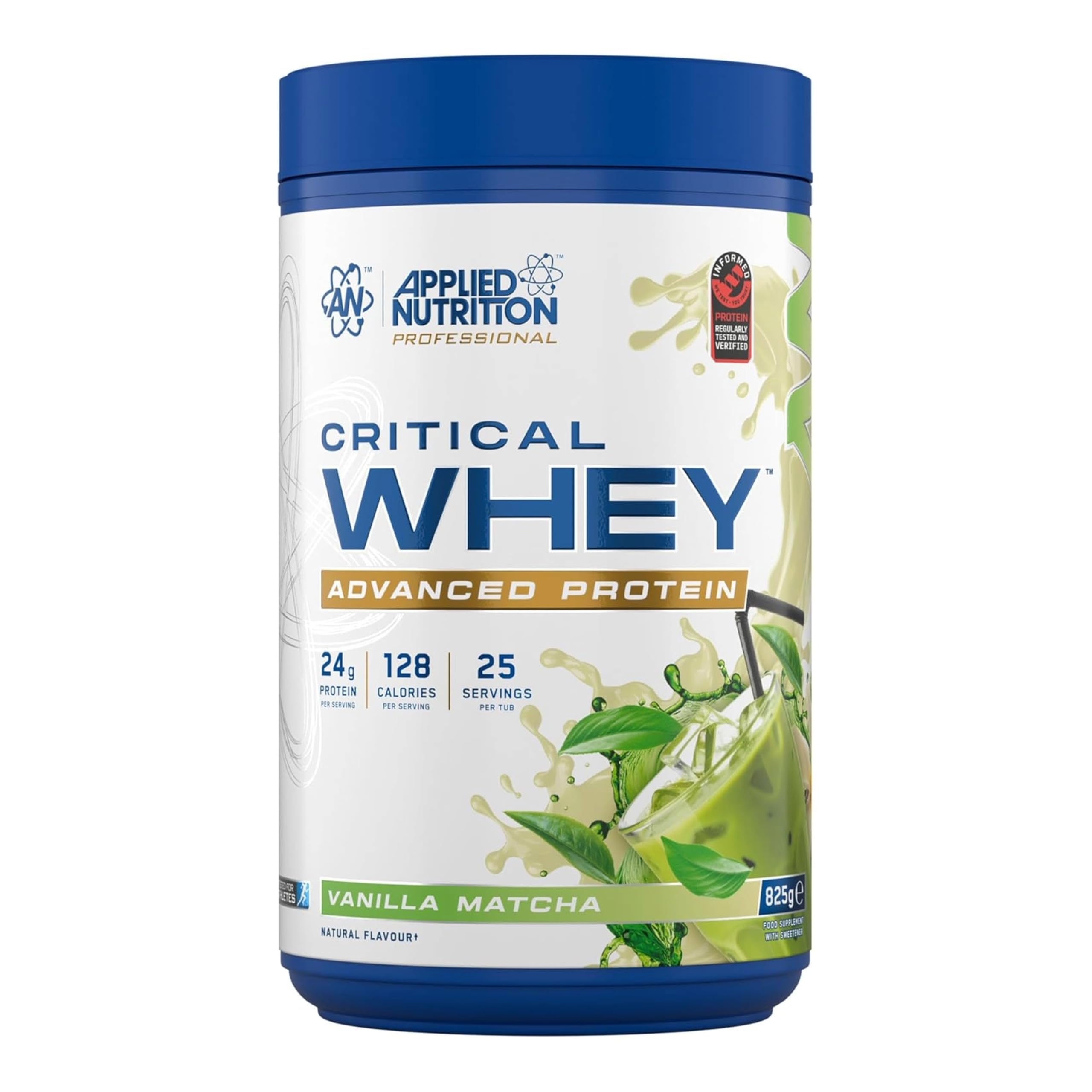 Applied Nutrition Critical Whey Protein Powder – 24g Protein per Serving, High Protein Powder, Protein Shake with BCAAs & Glutamine – Muscle Growth & Recovery (825g - 25 Servings) (Vanilla Matcha)