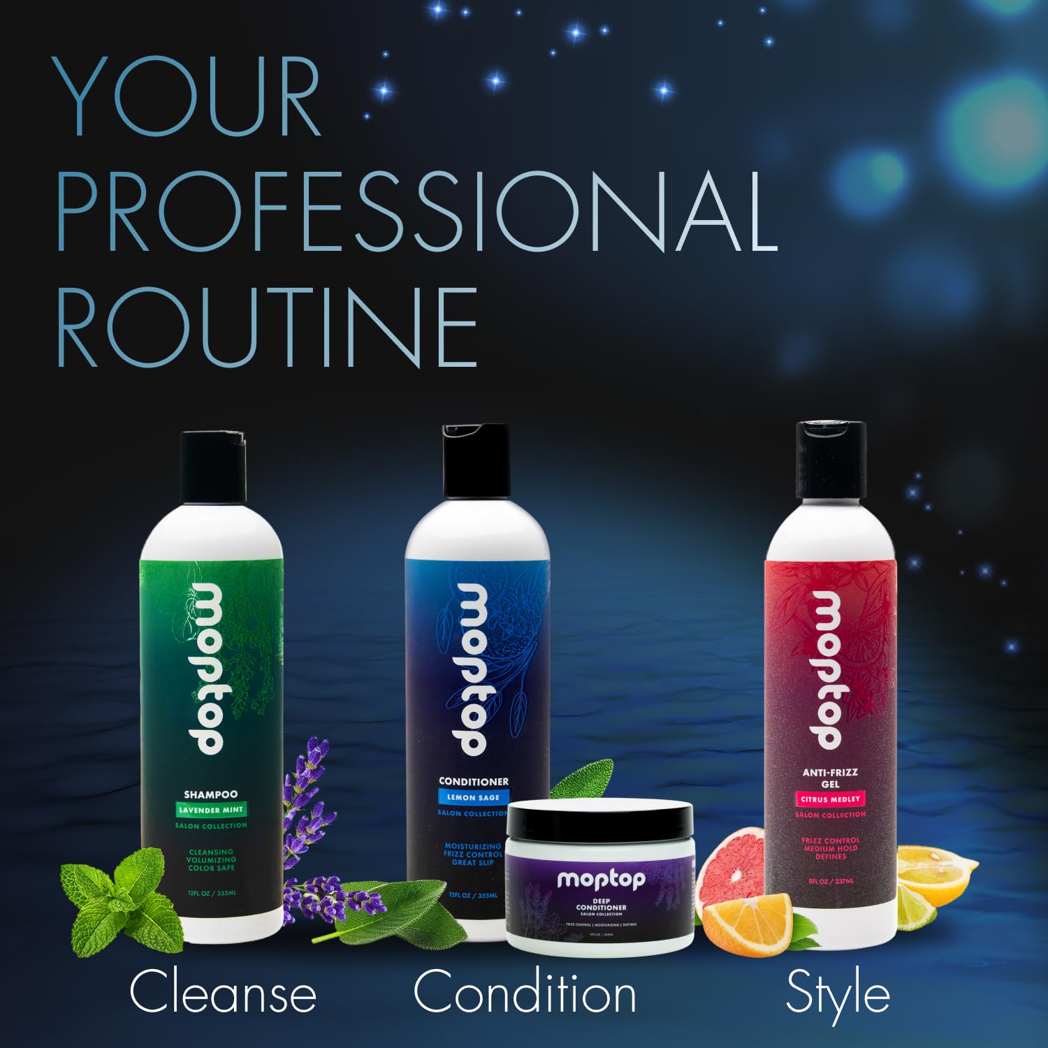 MopTop Acondicionador diario de salón para cabello seco, grueso, ondulado, rizado y rizado, tratado con color y natural, hecho con aloe y miel, reduce el crecimiento, aumenta la humedad, manejabilidad