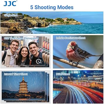 JJC Multi-function Timer Remote Control with Tripod Holder Clamp for Panasonic S1 S1R S1H S5 S5II S5IIx GX8 GX7 G9II GH6 GH5 FZ50 FZ30 FZ300 FZ1000 Replaces DMW-RS1/RSL1 Controller