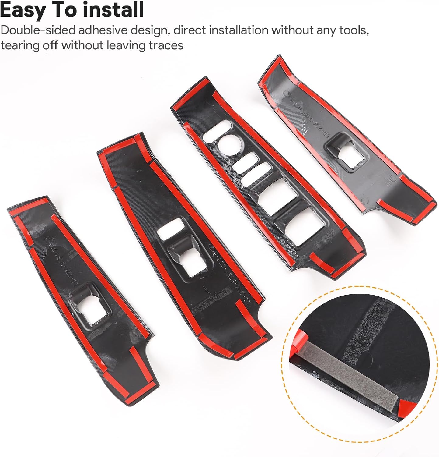 for 2023 2024 Honda Acura Integra Door Window Button Cover, ABS Carbon Fiber Style Car Center Console Deco Cover Trim, Black