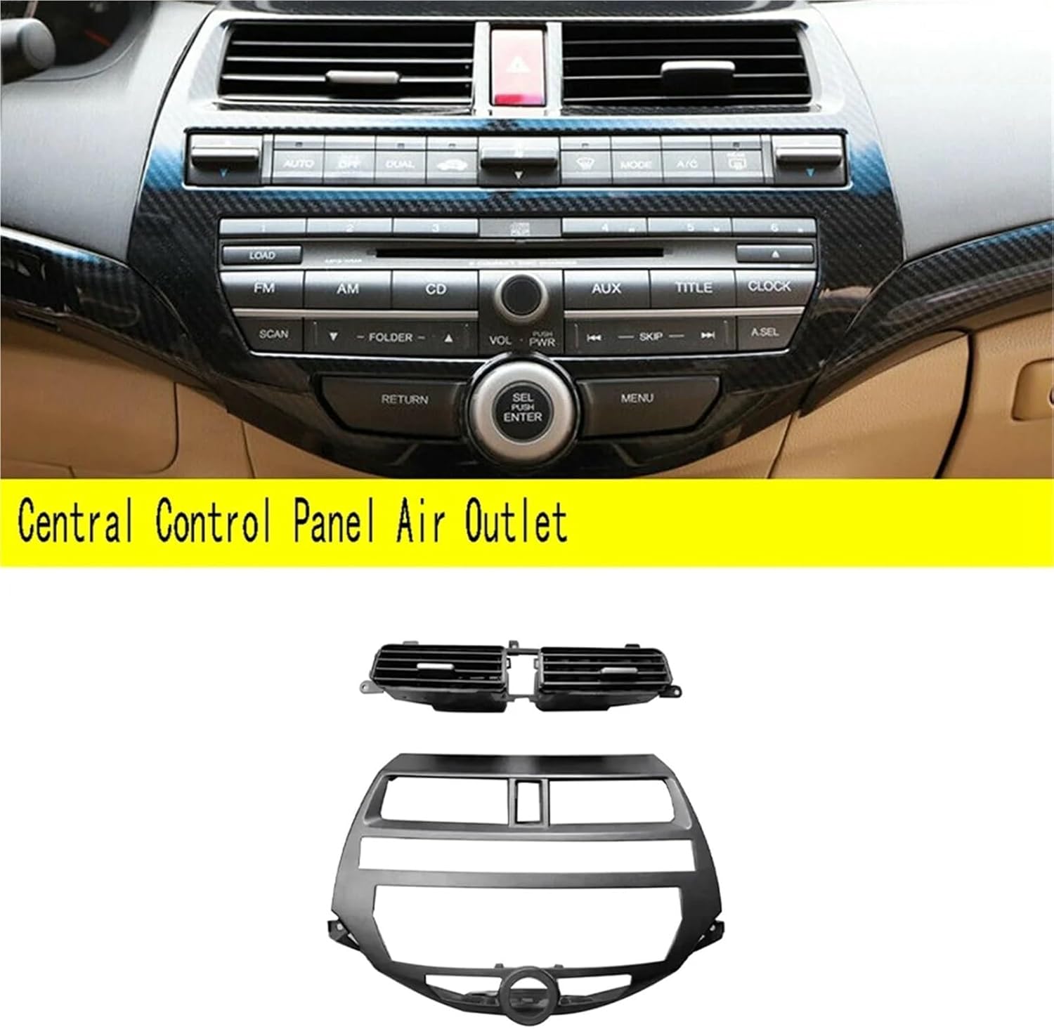 Central Control Panel Air Outlet CD Player Frame Compatible With Honda Accord 2009-2012
