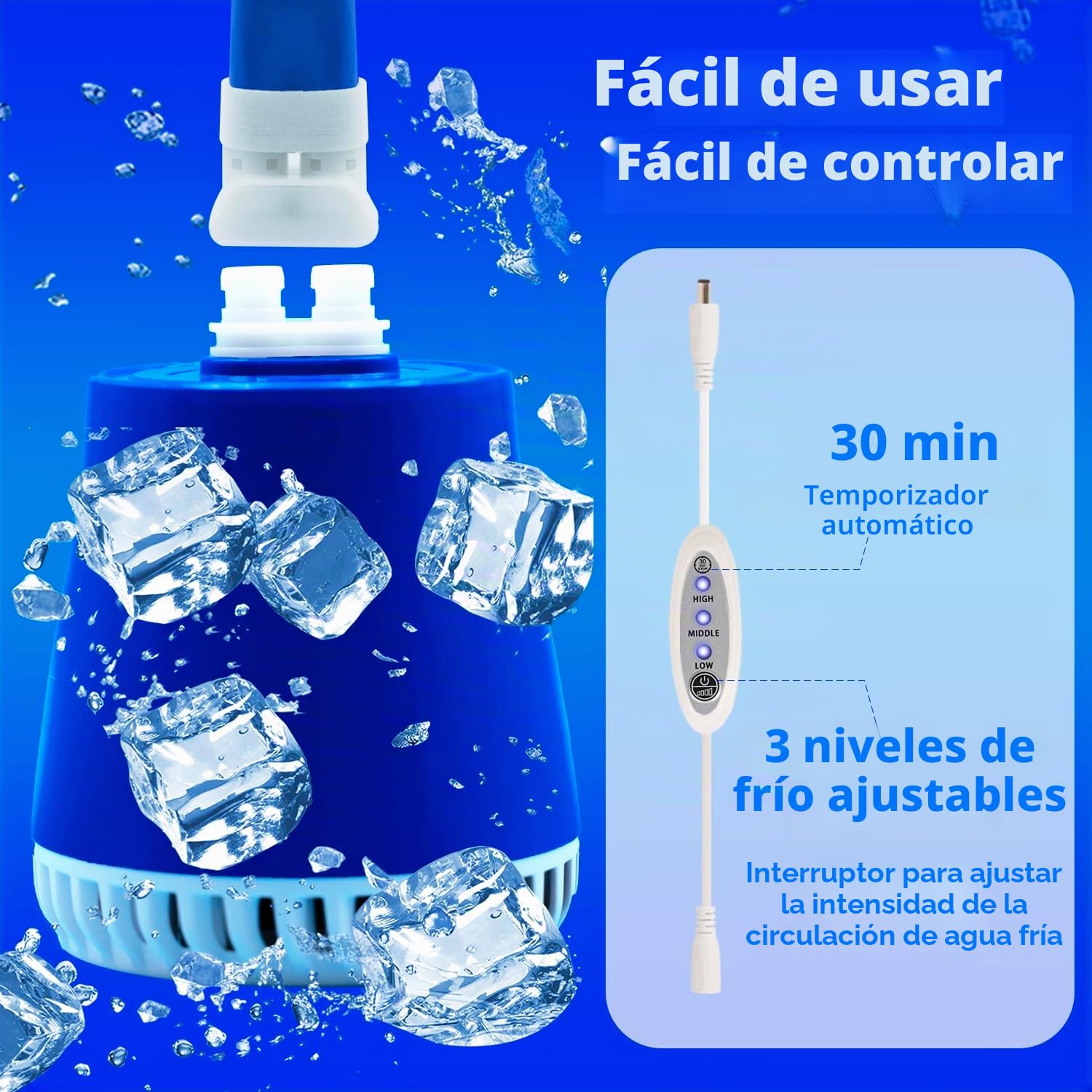 Inmoredo Sistema de terapia de frío, máquina de hielo para recuperación de cirugía de LCA, bomba silenciosa, portátil, ideal para lesiones deportivas, dolores, esguinces y rigidez