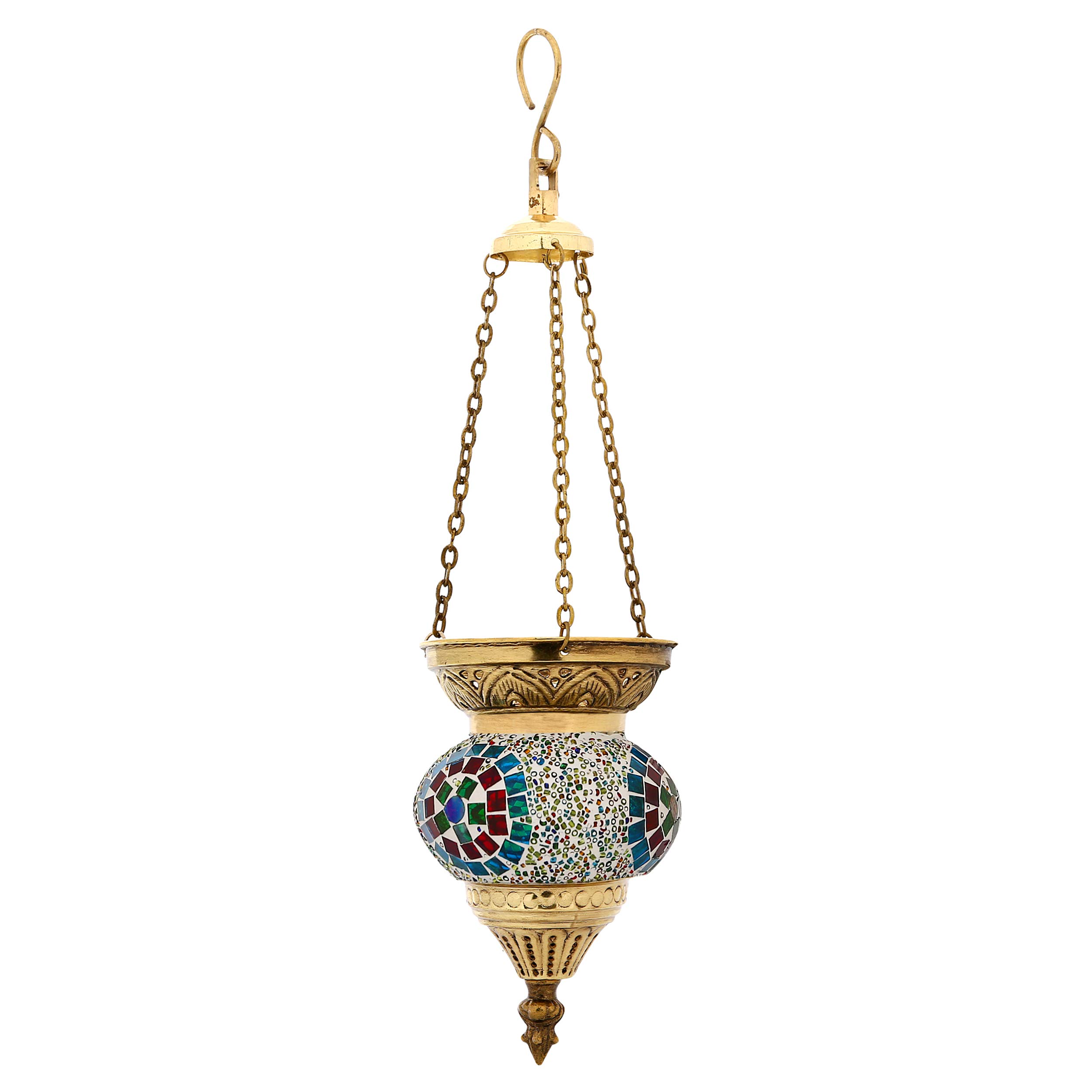 NM Glass and Brass Hanging Candle Holder-image-15