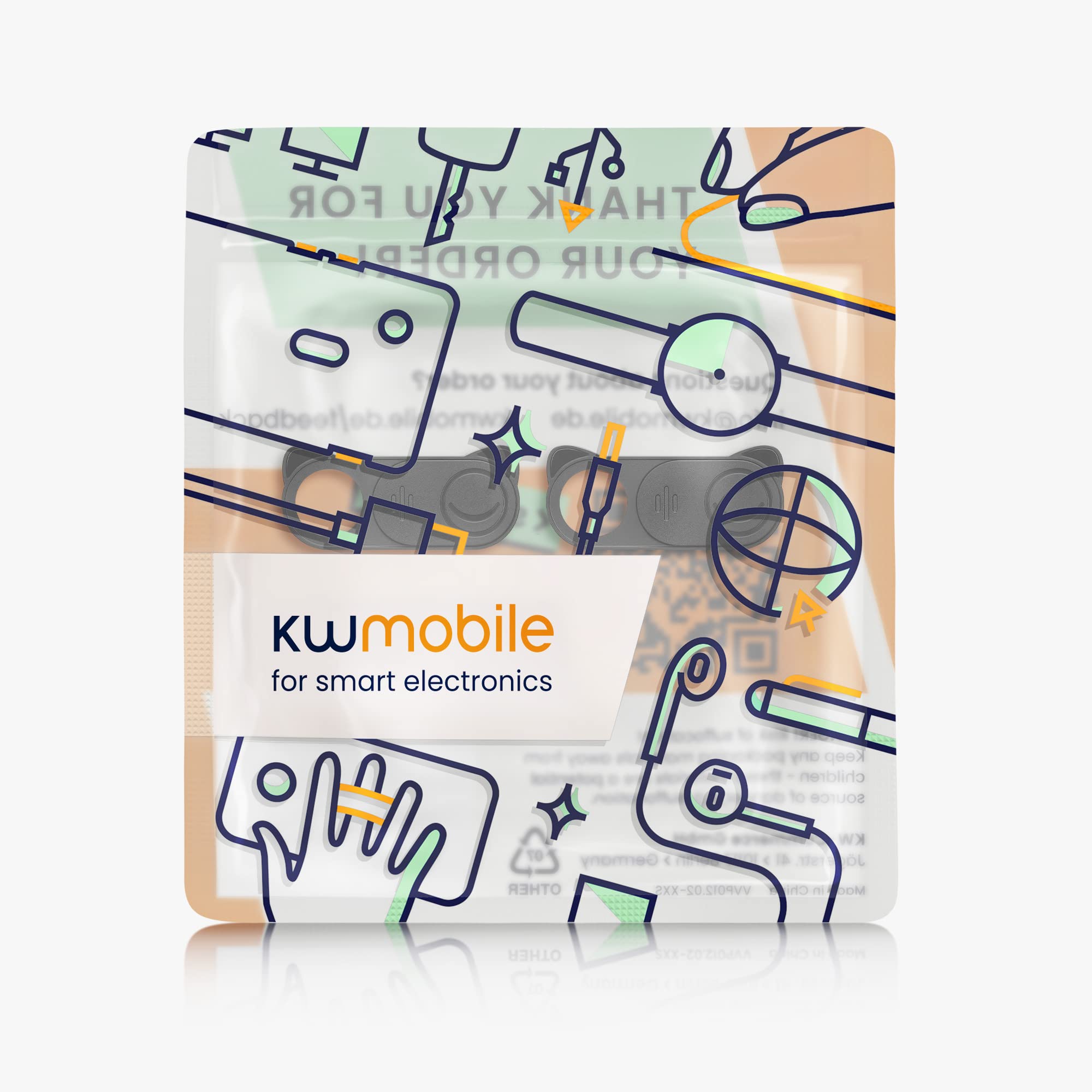 kwmobile Set 2X Webcam Cover Compatibile con Camera Cover - Copri Telecamera PC Tablet Notebook - Copertura Webcam Nero