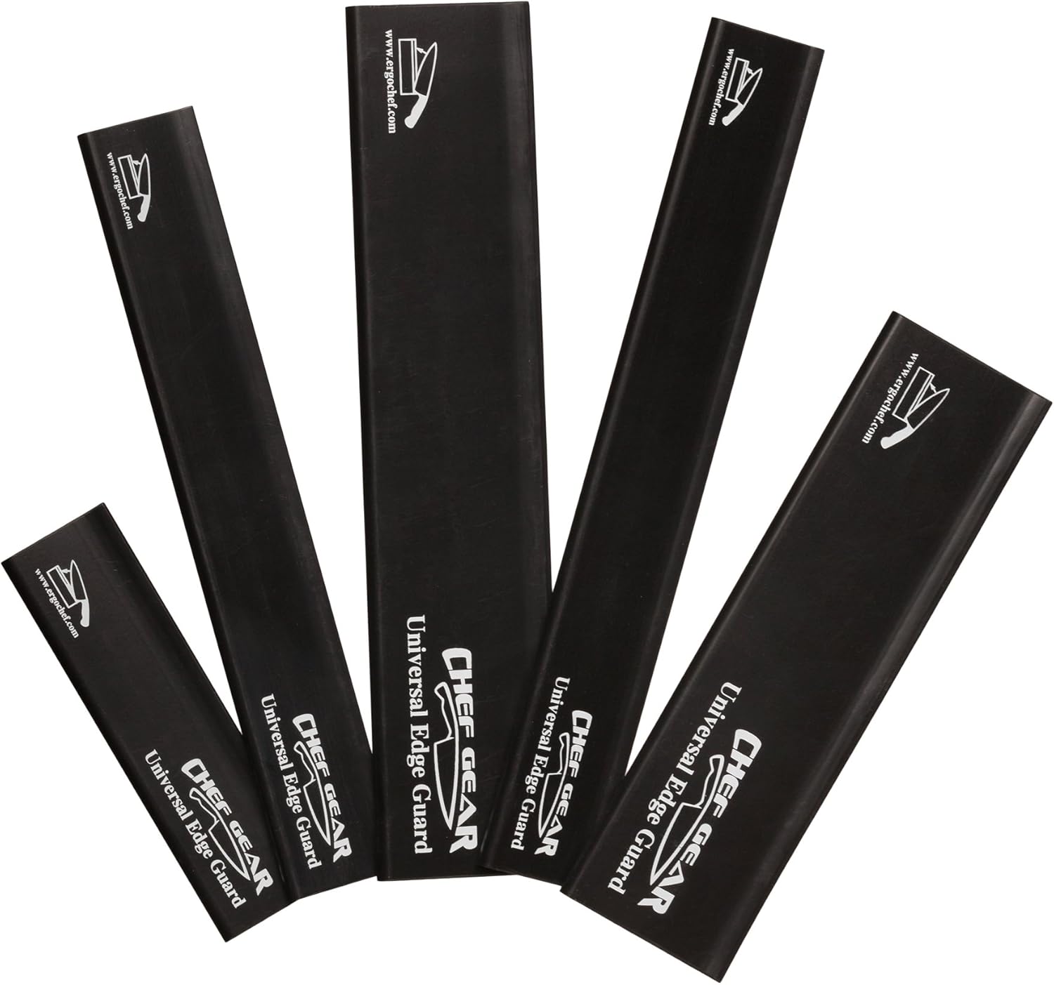 Ergo Chef 8 Pocket Roll Bag for Chef Knives, 1 Large Mesh Pocket for Kitchen Utensils (Blue) with 5pc (Black) Knife Edge Guards & Shoulder Strap