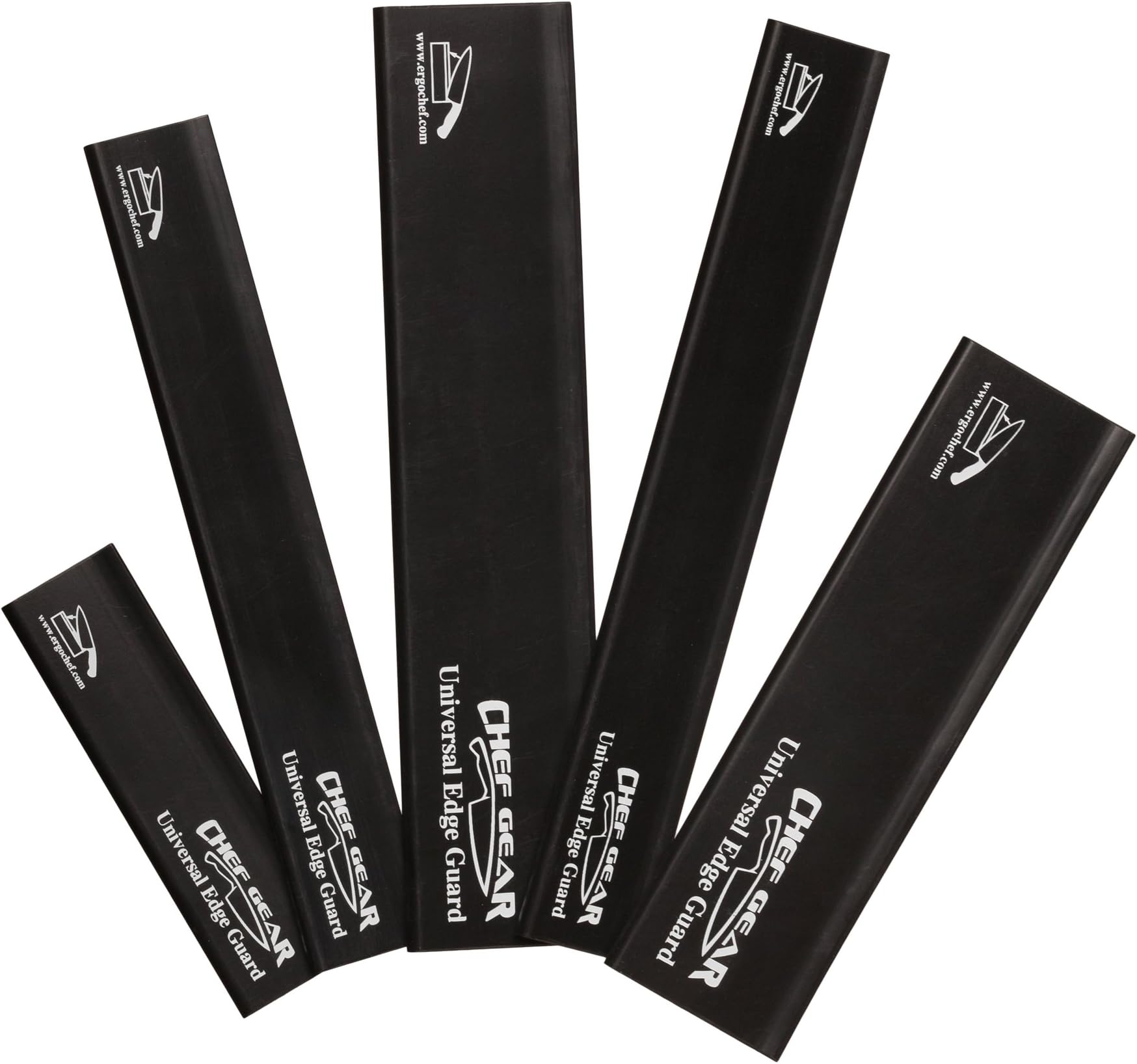 5pc Universal Knife Edge Guard Set (Black) Multi-sized / Chef knife, Santoku, Bread, Utility and Paring knives
