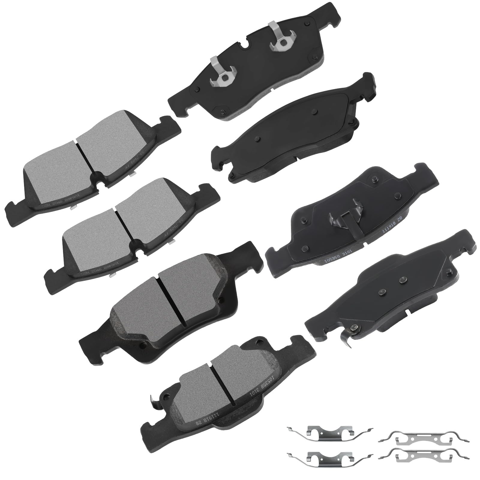 cciyu D1629 D1498 Front &amp; Rear Professional Ceramic Brake Pads Set fit For 2017-2018 For Dodge For Durango,2017-2019 For Jeep Grand For Cherokee