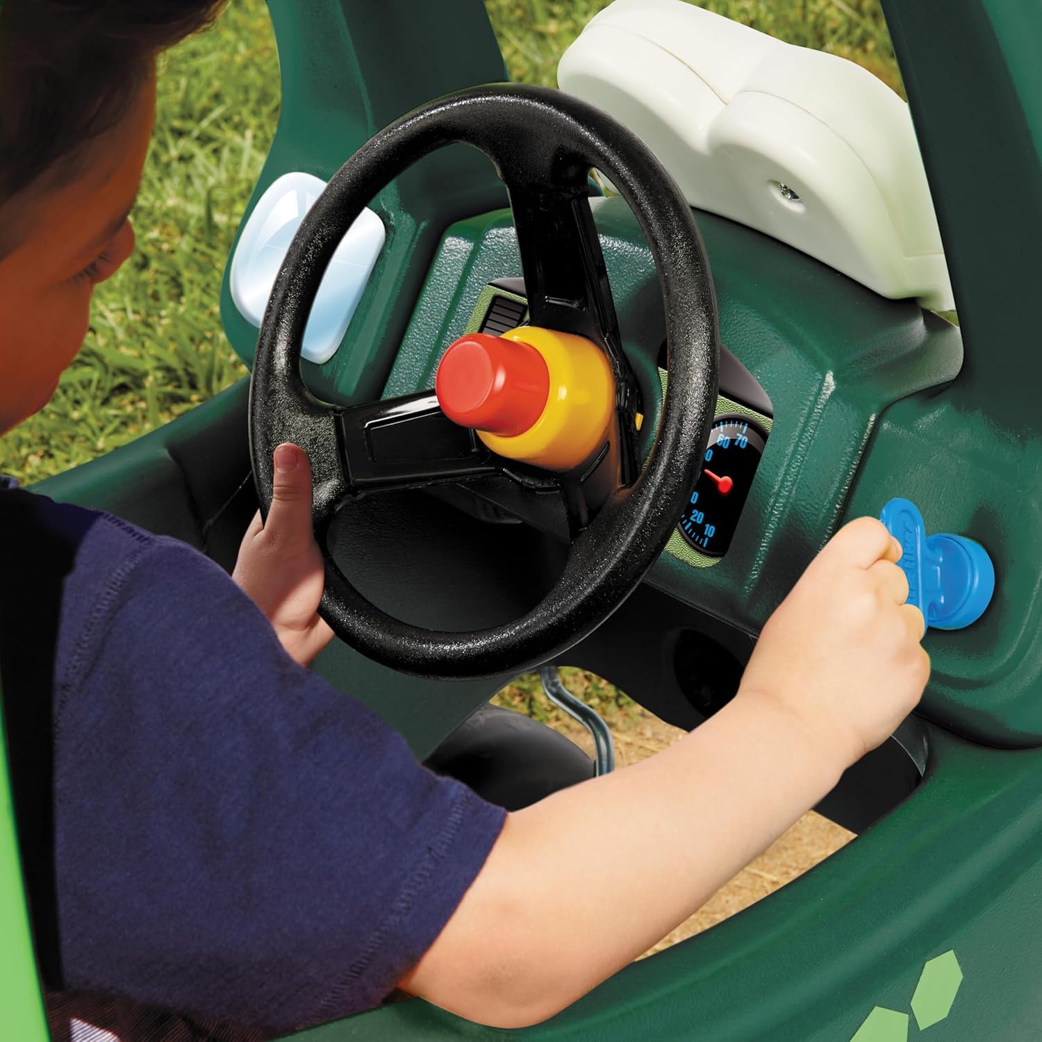 Little Tikes Cozy Coupe Dino - Gioco Cavalcabile, Poggiapiedi Rimovibile, Clacson Che Funziona Davvero, Interruttore di Accensione e Tappo del Serbatoio, età dai 18 Mesi in su