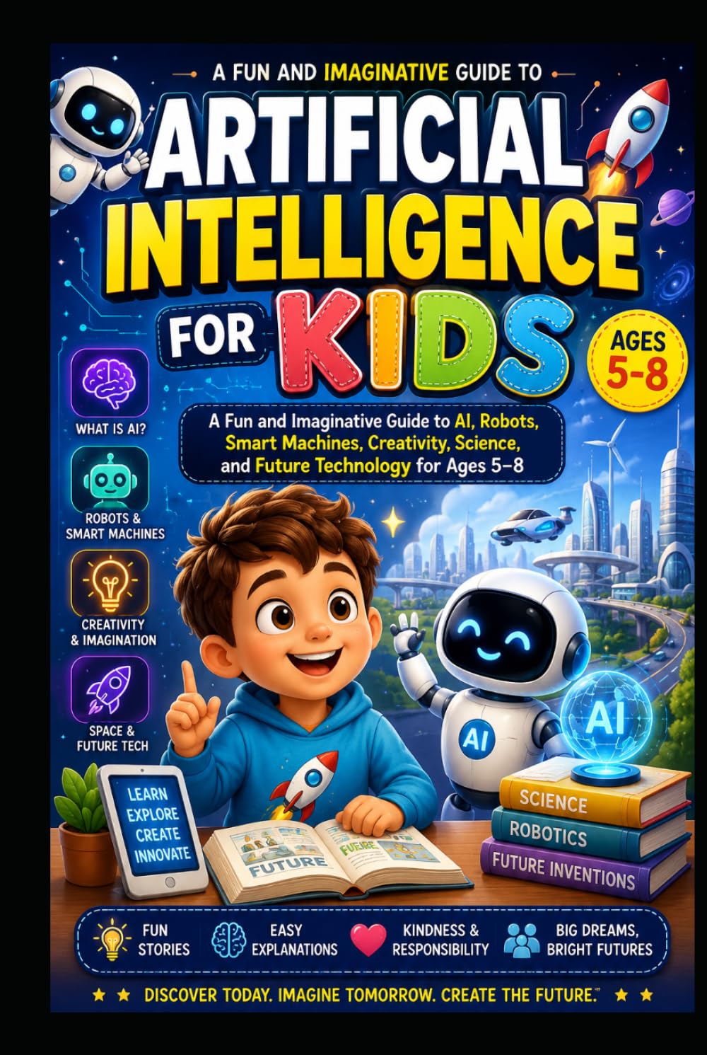 Artificial Intelligence for Kids: A Fun and Imaginative Guide to AI, Robots, Smart Machines, Creativity, Science, and Future Technology for Ages 5–8