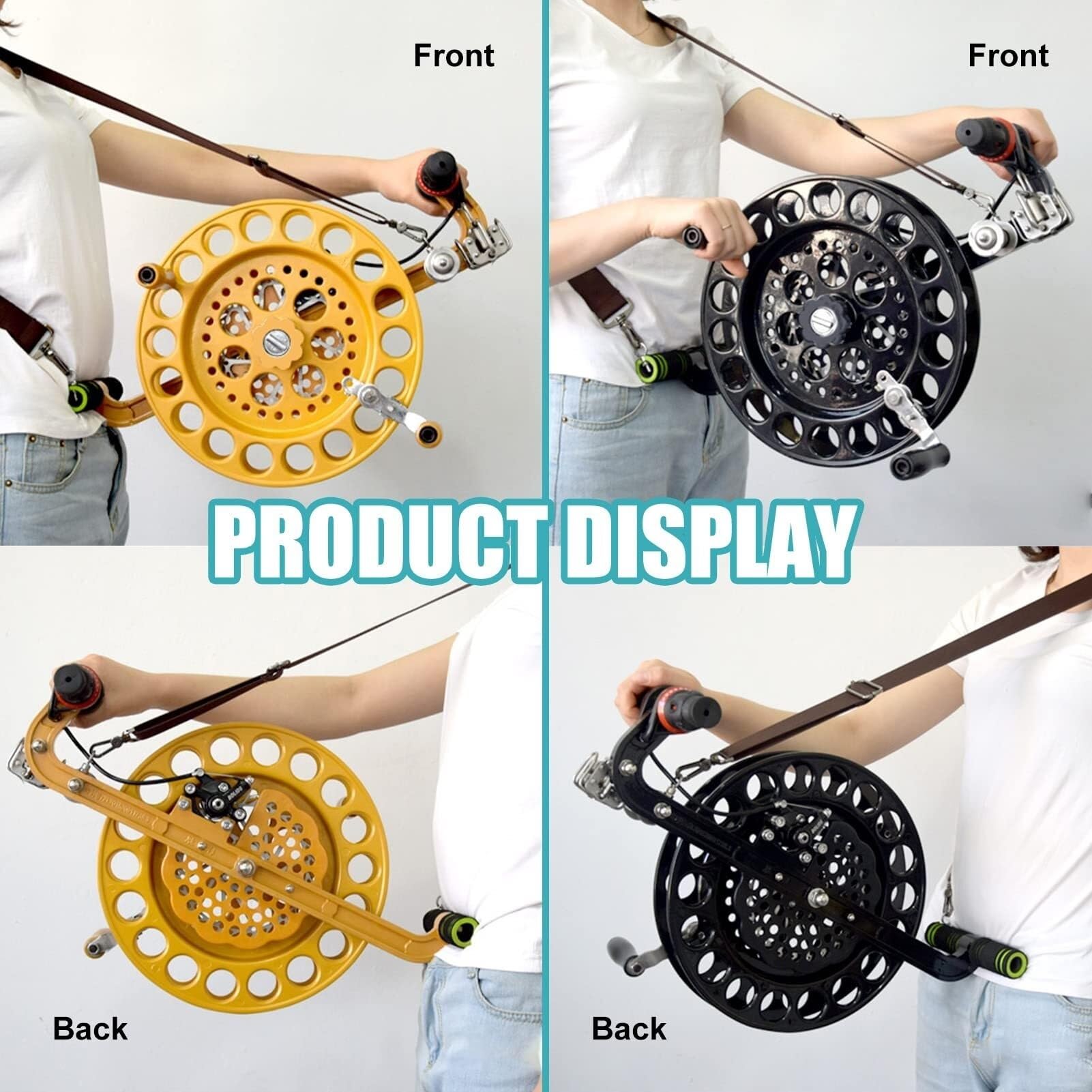 Nawijacz kołowrotka latawca, stop magnezu, złoty, 32 cm, dla nastolatków i dorosłych