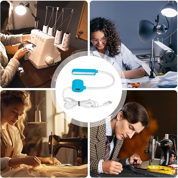 Sewing Light - Flexible Magnetic Mounting Base, 360 Degree Rotating LED, Plug-in Gooseneck Craft Lamp, High Brightness Work Light, Tools & Home Improvement, Portable Task For Knitting Crochet - 4
