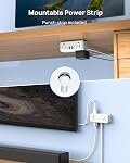 TROND Surge Protector Power Bar with PD 20W USB C, 6 Multiple Outlet 5ft | 900J Desktop Power Bar, Small Flat Plug Extension Cord Indoor, Wall Mount for Dorm Room Home Office Essentials, White