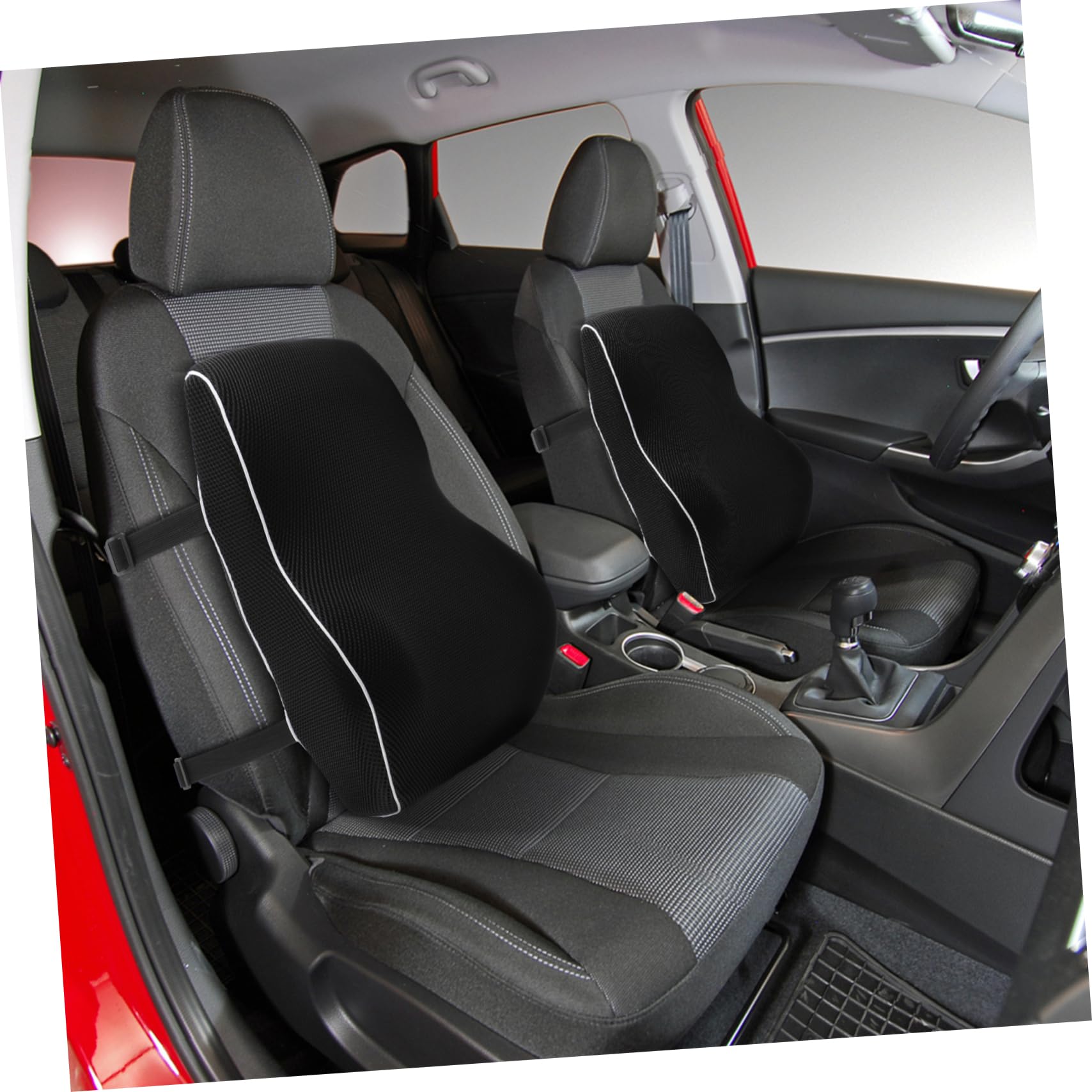 Cabilock Support Lombaire pour Voiture en Maille et Coton Mémoire Noir | Coussin de Soutien Lombaire pour Voiture, Design Simple, Entretien Facile, pour Sièges et Chaises de Bureau