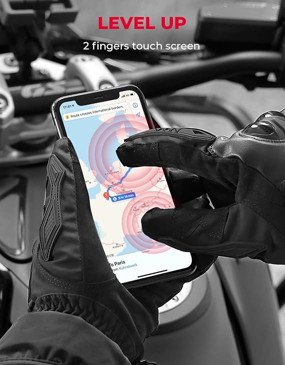 KEMIMOTO Winter Warm Motorcycle Gloves, Rainproof Waterproof Riding Gloves with Touchscreen for Motorcycle Riding, ATV, UTV, Snowmobile