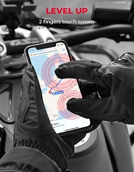 KEMIMOTO Winter Warm Motorcycle Gloves, Rainproof Waterproof Riding Gloves with Touchscreen for Motorcycle Riding, ATV, UTV, Snowmobile