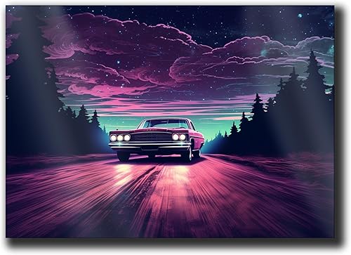 Unique Synthwave Style Retro Art, 80s style art, framed poster print, guest room art, cool living room art, Wall Art poster, Decor poster