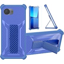 bojioderf Case Compatible for NUU Mobile X7 Plus Phone Case Stand Cover [with Tempered Glass Screen Protector] Hybrid Case [Folding Support Magnetic] [Frosted Anti-Fingerprint] Blue