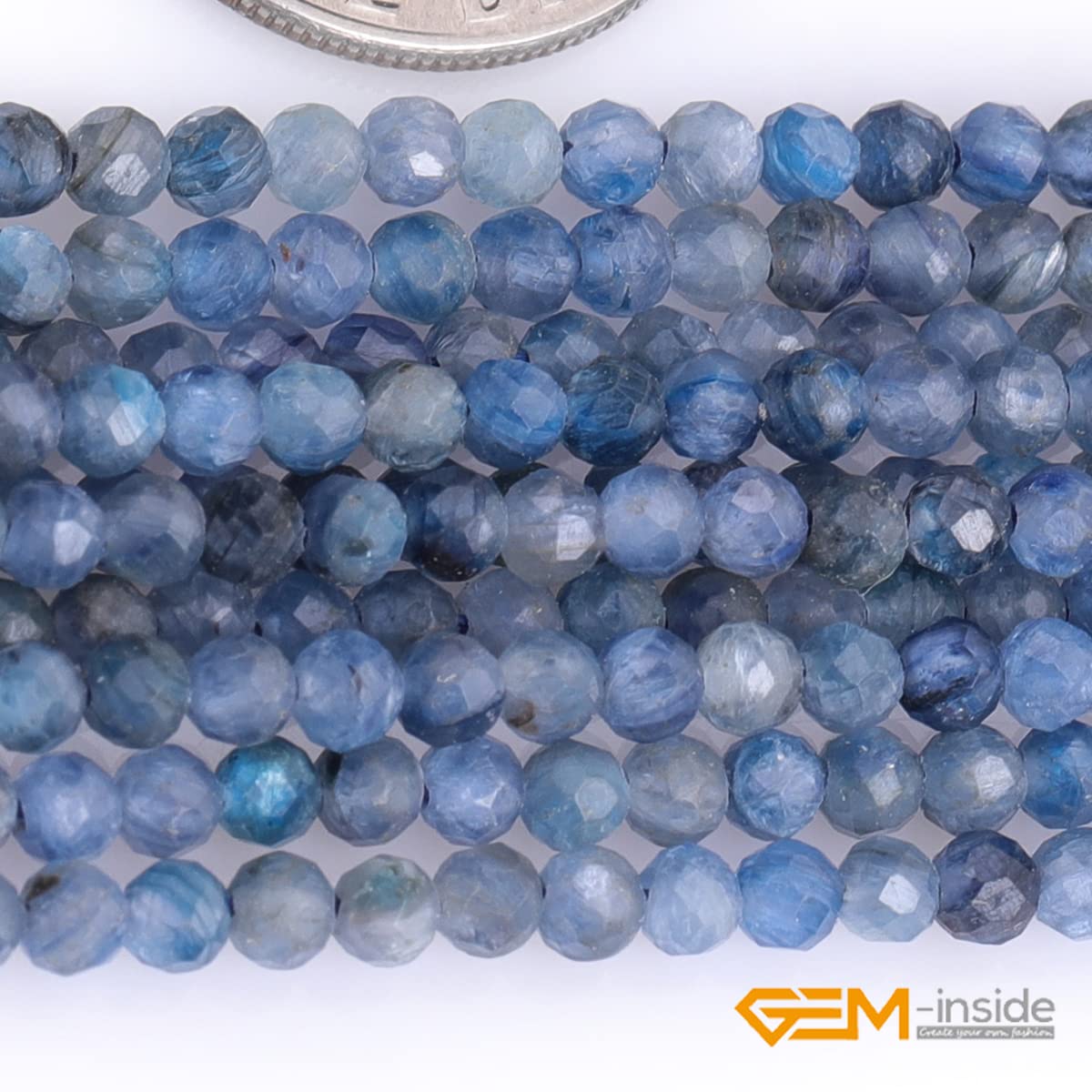 Gem-Inside 3mm Natural Blue Kyanite Quartz Real Crystal Gemstone Faceted Spacer Beads for Jewelry Making Strand 15'' - Image 4