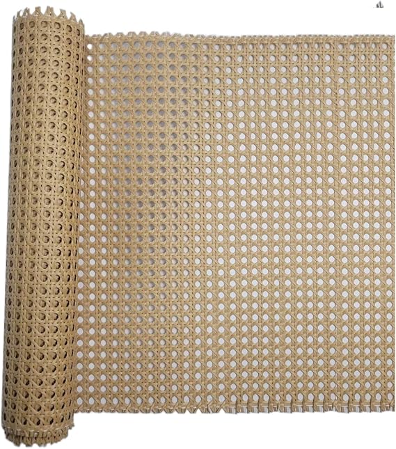 17”x5Ft Plastic Rattan Cane bing Roll, Woven Open Mesh Cane Sheet