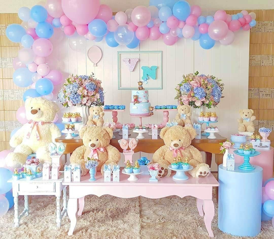 XmasExp Pink and Blue Geveal Balloons with Accessories,16 FT 141 Pcs Baby Blue Balloons Baby Pink and Clear Latex Balloons,for Gender Reveal Boy or Girl Party, Baby Shower