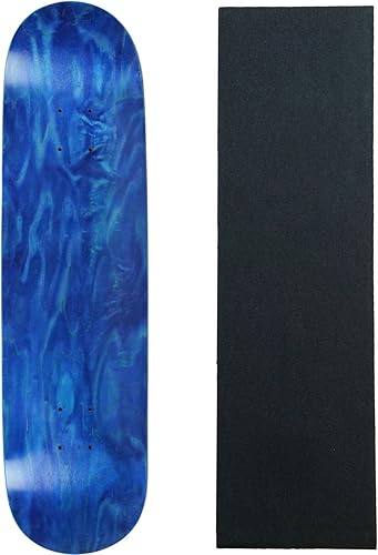 Tabla de skate (Pro 7capas de arce canadiense manchado de color azul con Griptape