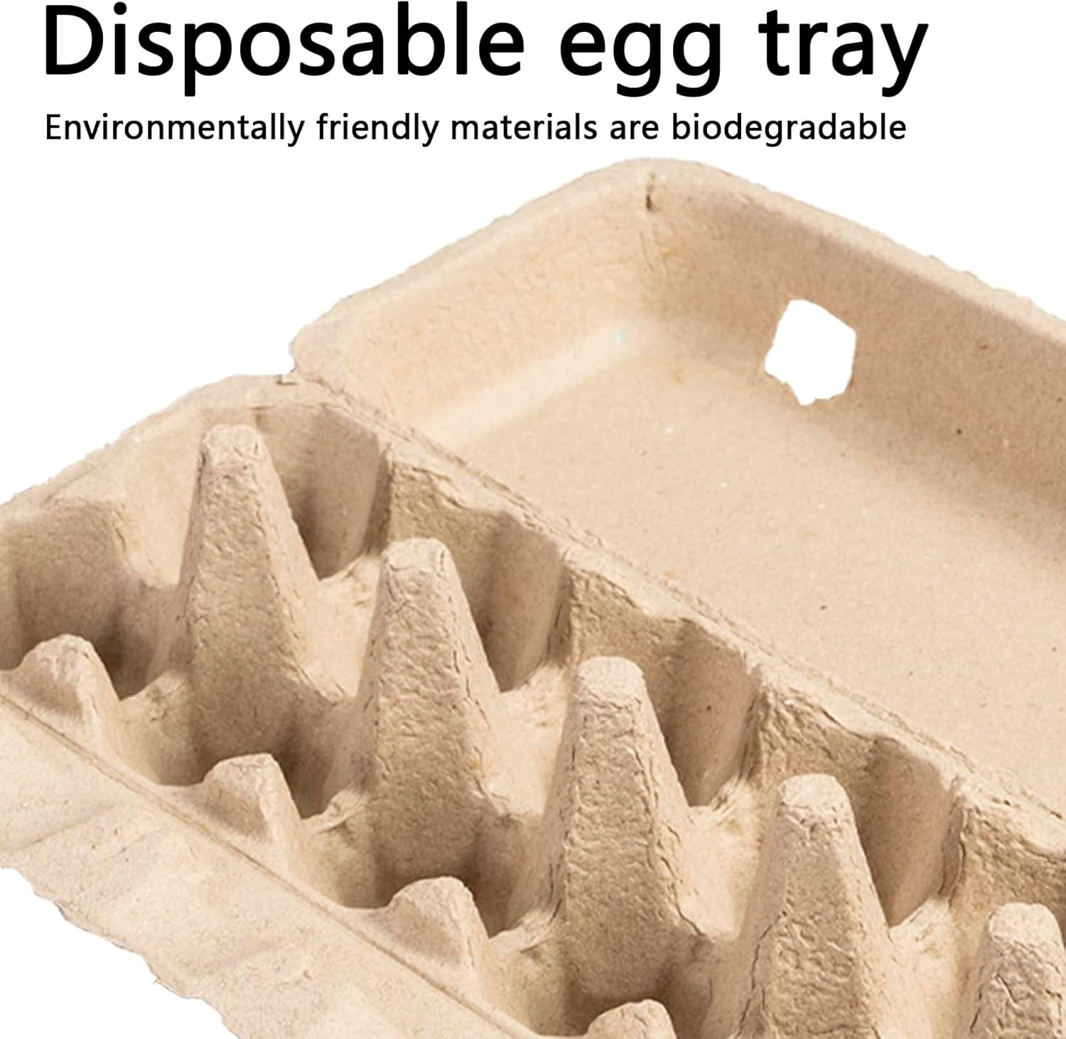 50pcs Pulp Egg Holder，Cardboard Egg Cartons Bulk ，Blank Natural Paper Egg Cartons Eggs 12 Count Family Farm Market，Reusable Egg Collecting Basket for Chicken Eggs